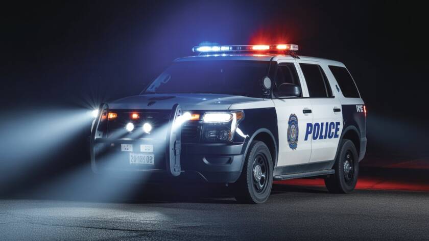 A K9 Unit with Roof Light Bars with Take-Down Lights