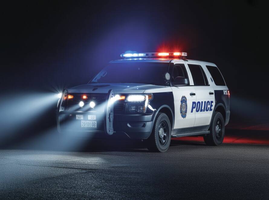 A K9 Unit with Roof Light Bars with Take-Down Lights