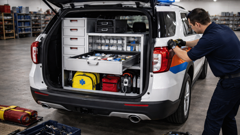 installing Custom Storage Cabinets for Medical vehicle