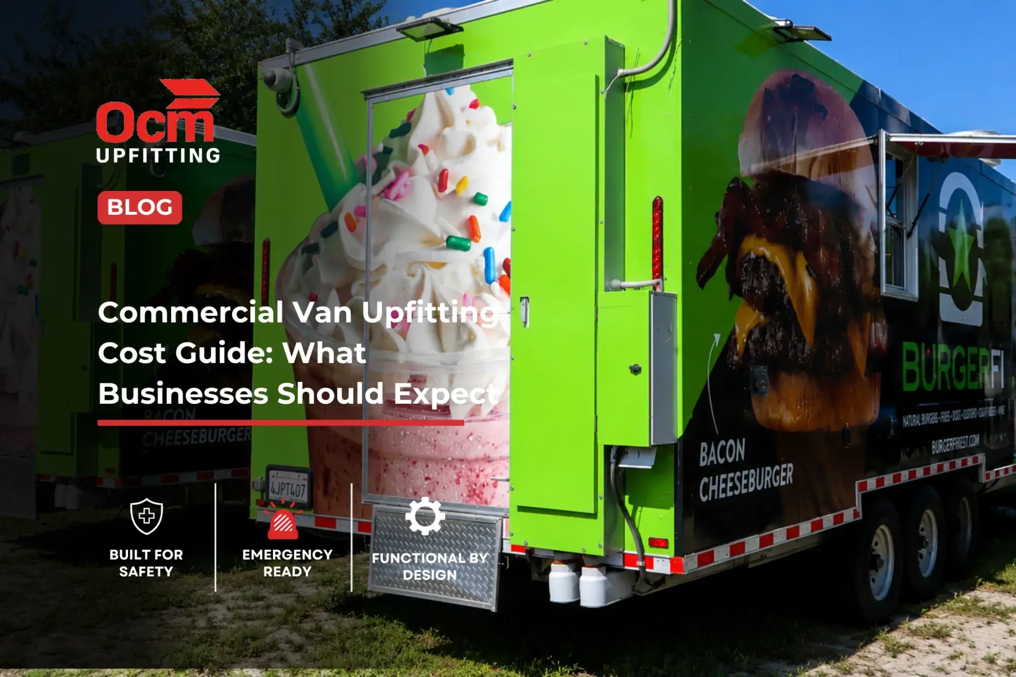 Commercial food trailers for a mobile fleet parked outdoors, showcasing professionally maintained concession vehicles that support reliable fleet operations and preventive maintenance.