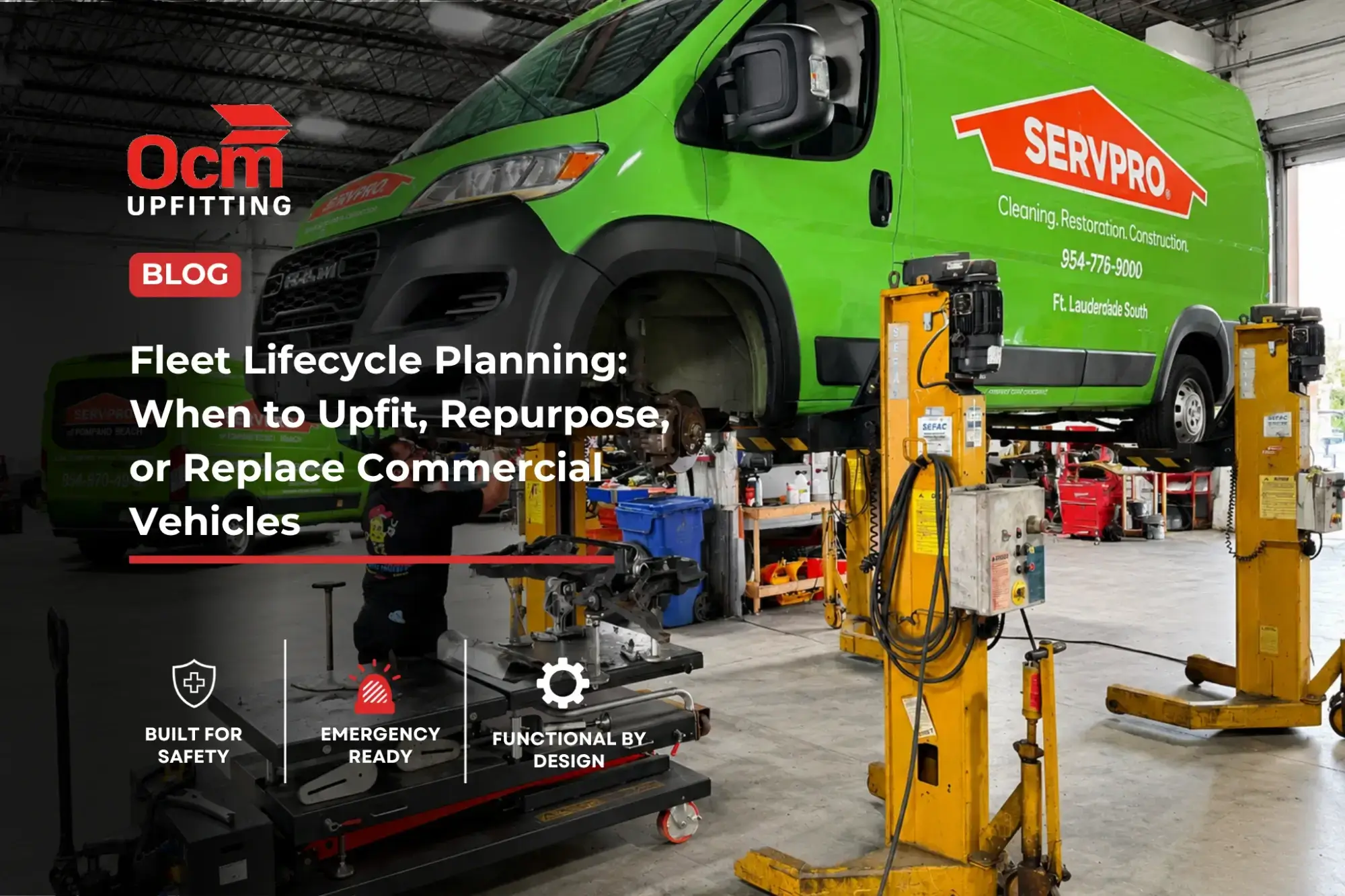 Commercial service van undergoing preventive fleet maintenance and repair in a professional workshop, helping businesses improve vehicle uptime, reduce downtime, and extend fleet vehicle lifespan through proactive maintenance service